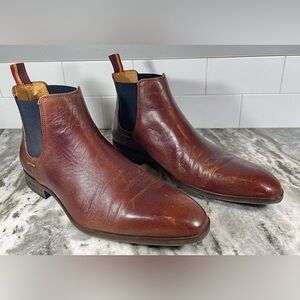 Manfield Men’s Chelsea Boots Size 8.5. Brown Leather Pull/Slip On. Portugal